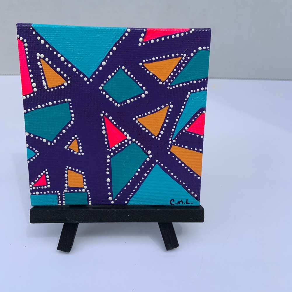Colorful Abstract Painting on Canvas Board
